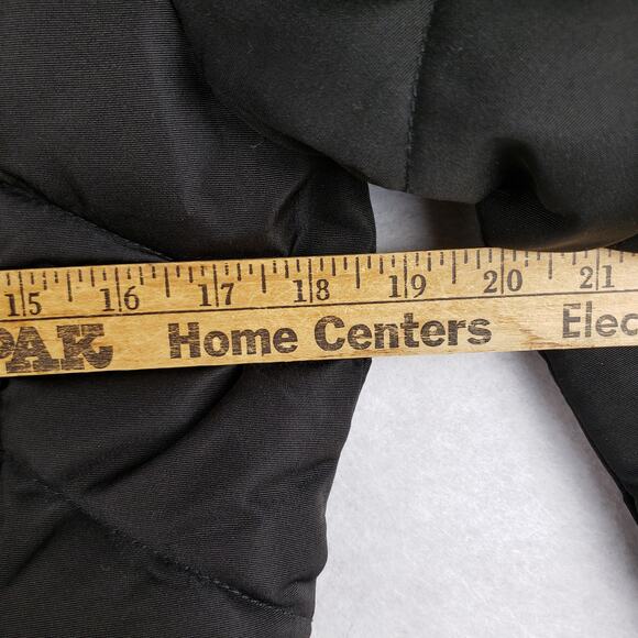 Guess Women's S Quilted Down Puffer Jacket Solid Black Hooded Winter Warm Staple - Picture 3 of 14